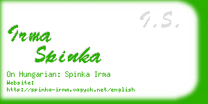 irma spinka business card